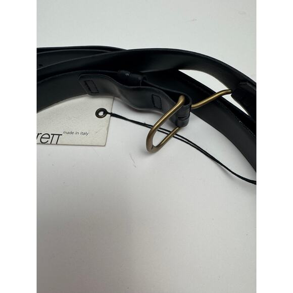 Neil Barrett NWT Black Double Buckle Leather Belt Large Made in Italy main image 4